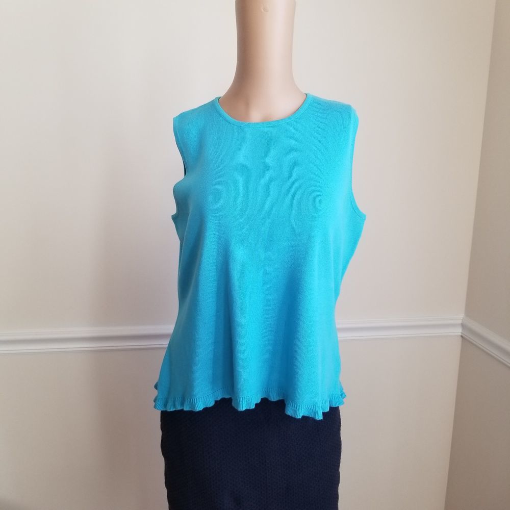 Karen Scott Tank Sweater Blue L